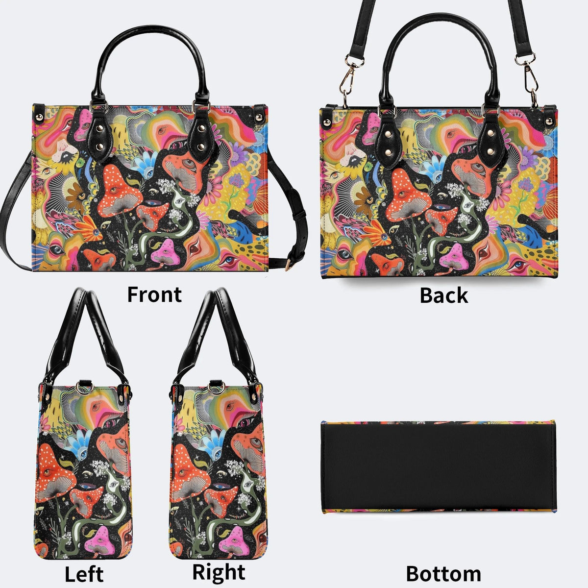 Hallucinogenic Mushrooms - Leather Handbag