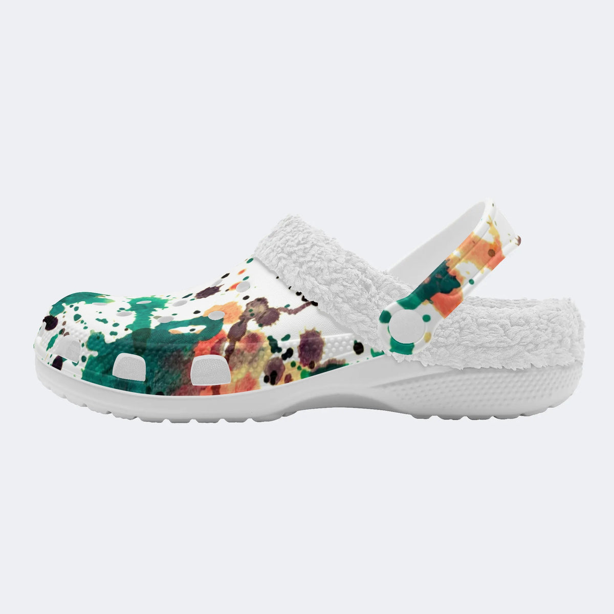 Unisex Ink Print - Fur Lined Slippers/Sandals