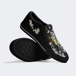 Skull And Butterfly Pattern Print - Slip On Shoes