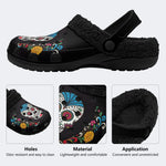 Gothic Color Skull - Fur Lined Slippers/Sandals