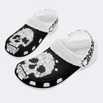 Vintage Kitty Skull Unisex - Fur Lined Slippers/Sandals