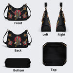 Vintage Eagle Print - Leather Crossbody Bag