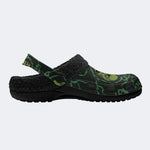 Green Zombie Swirl - Fur Lined Slippers/Sandals