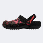 Dark Flower Art - Fur Lined Slippers/Sandals