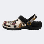 Spooky Fall Raven‑Fur Lined Slippers Sandals
