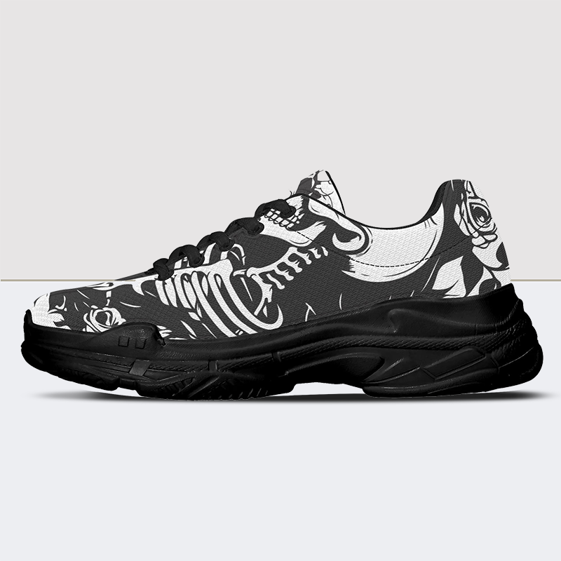 Klobige Sneakers mit Totenkopf-Print 