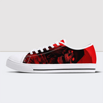 Red Darkness Skull Low Top Canvas Shoes