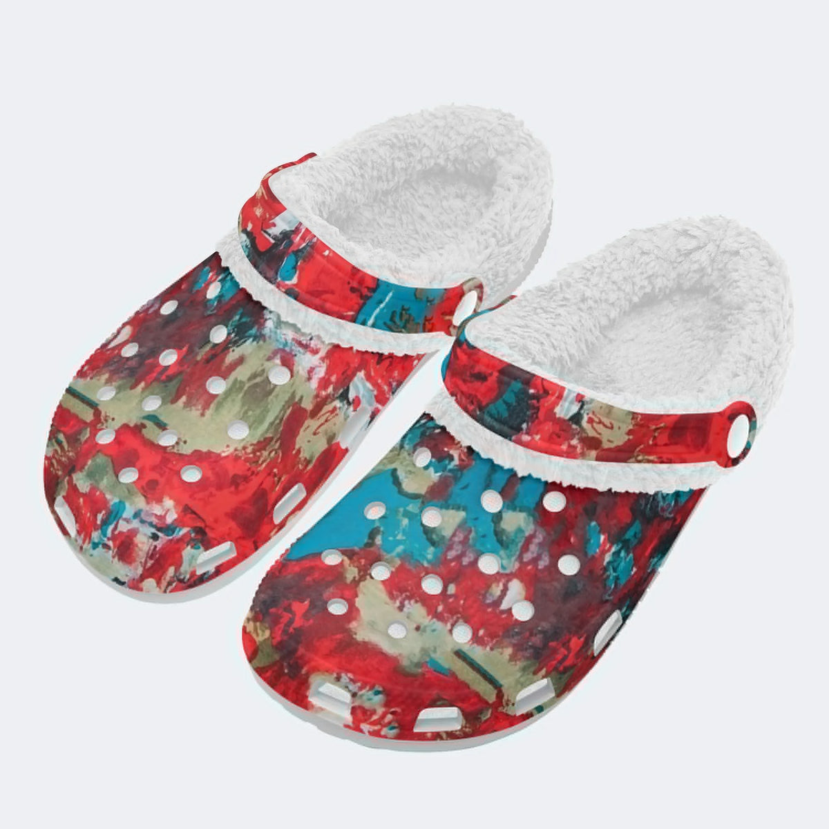 Unisex Ink Print - Fur Lined Slippers/Sandals