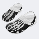 Personalized Skeleton Toes Skull Name - Fur Lined Slippers