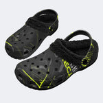 Tech Geometric Print - Fur Lined Slippers/Sandals