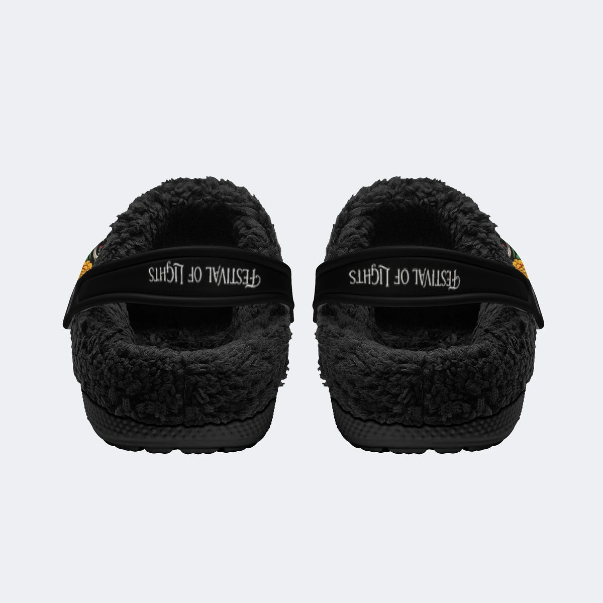 Gothic Color Skull - Fur Lined Slippers/Sandals