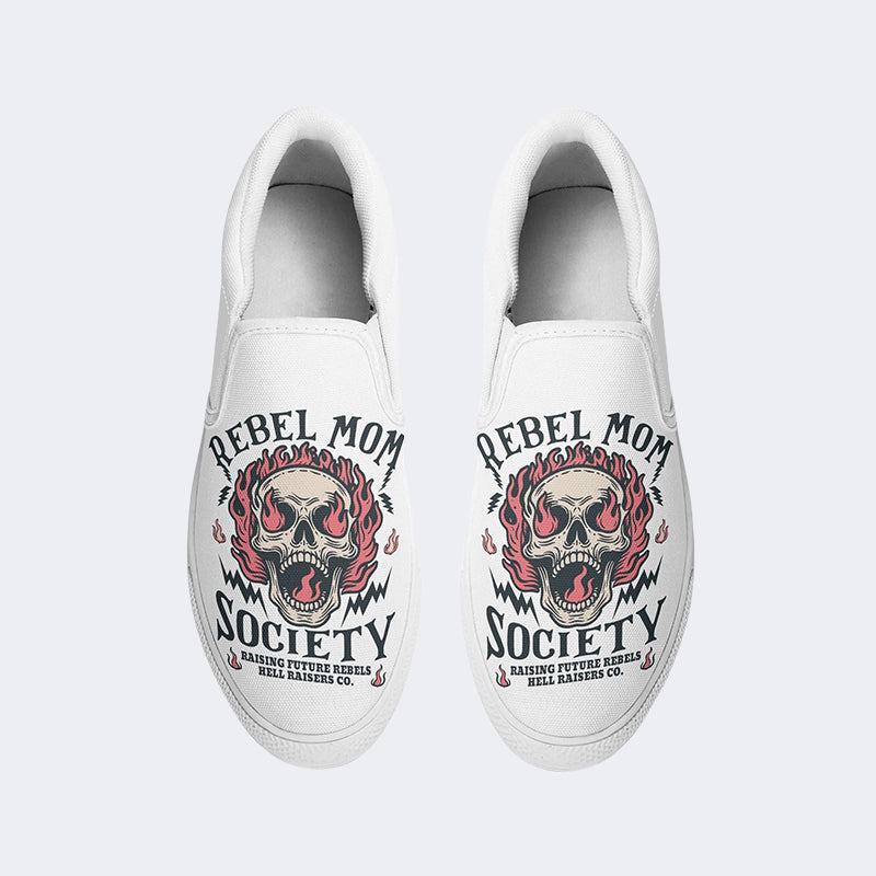 Horror Skull Print - Slip On Shoes