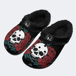 Skull Red Rose - Fur Lined Slippers/Sandals