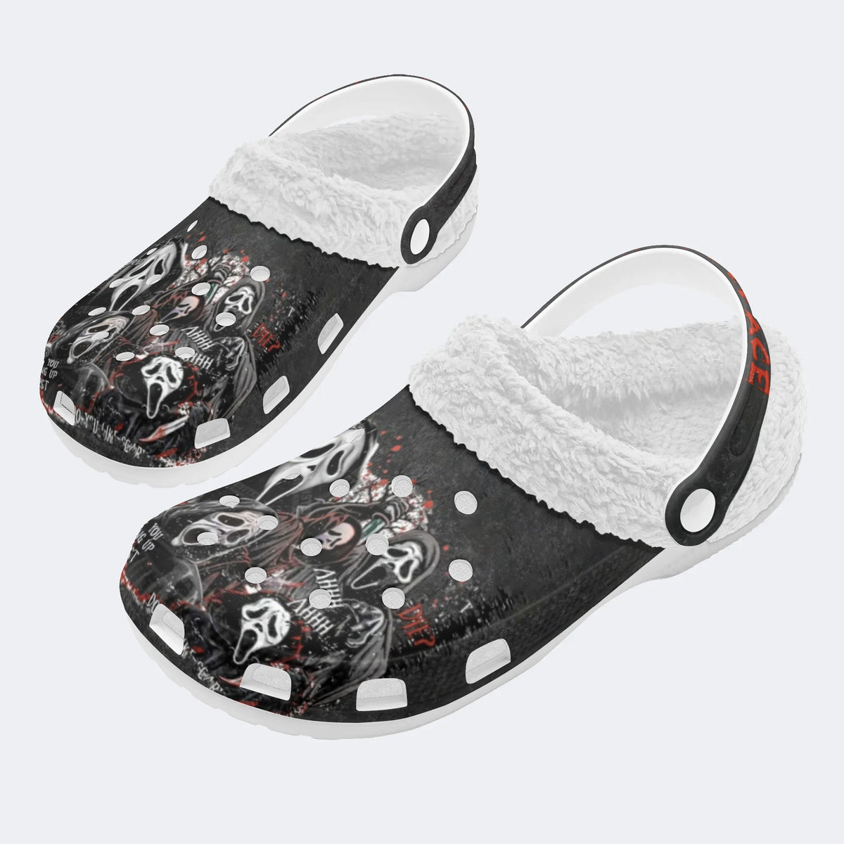 Horror Retro Ghostface - Fur Lined Slippers