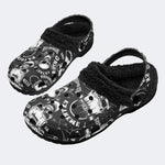 Gothic Punk Skate Art - Fur Lined Slippers/Sandals