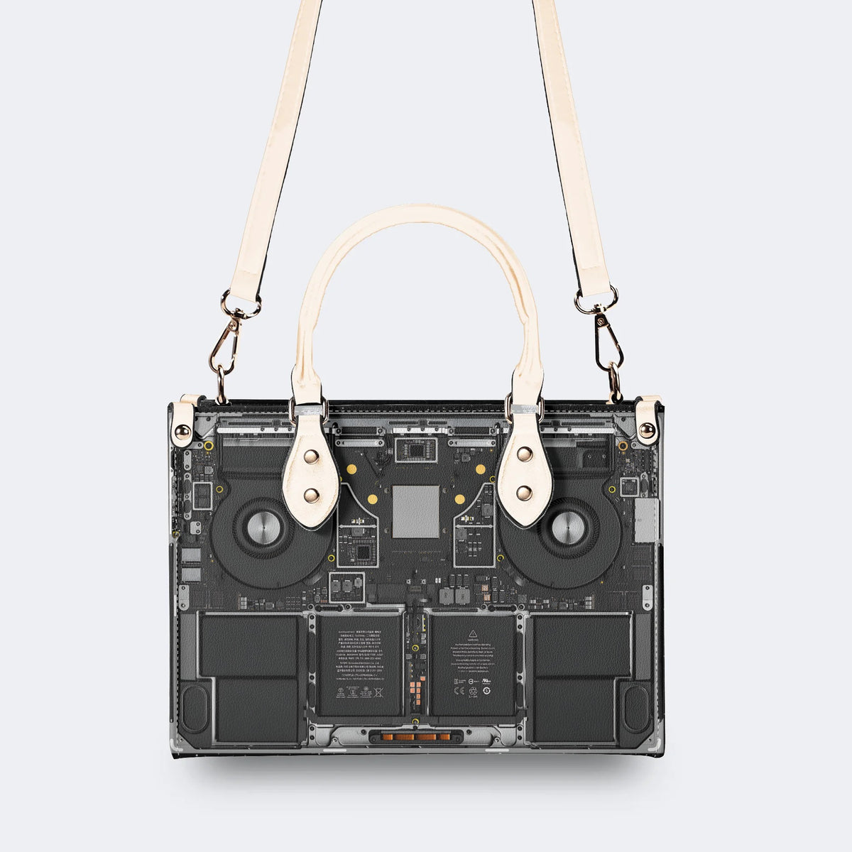 Mechanical Panel Print - Leather Handbag