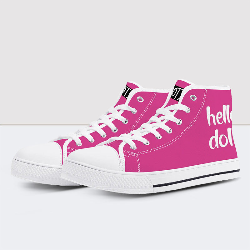 Rosa „Hello Doll“-High-Top-Canvas-Schuhe