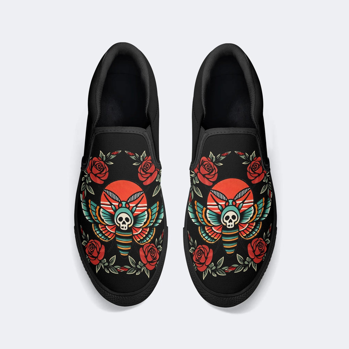 Classic Moth Print - Slip On Shoes