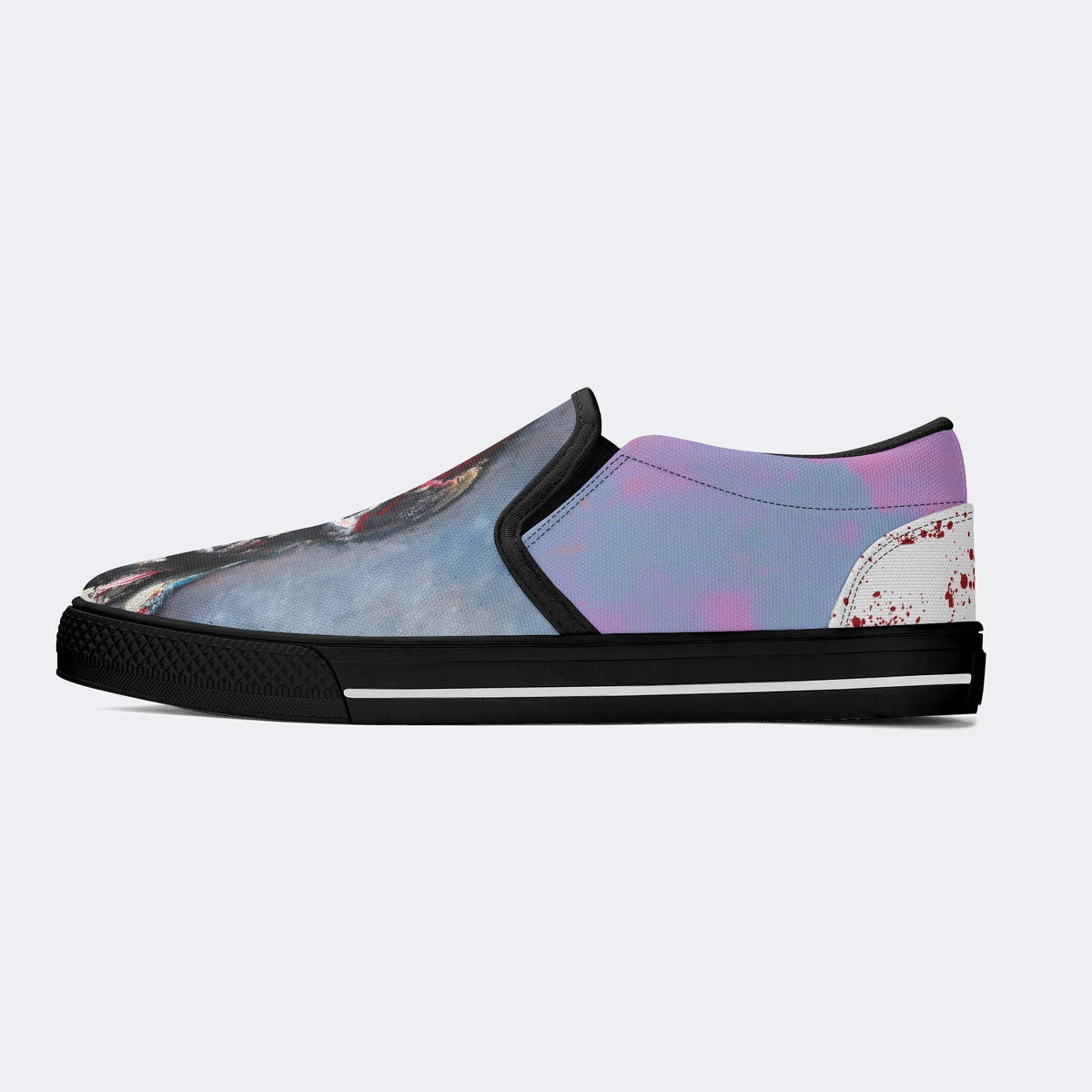 Unisex Demon Skeleton Graffiti Print - Slip On Shoes