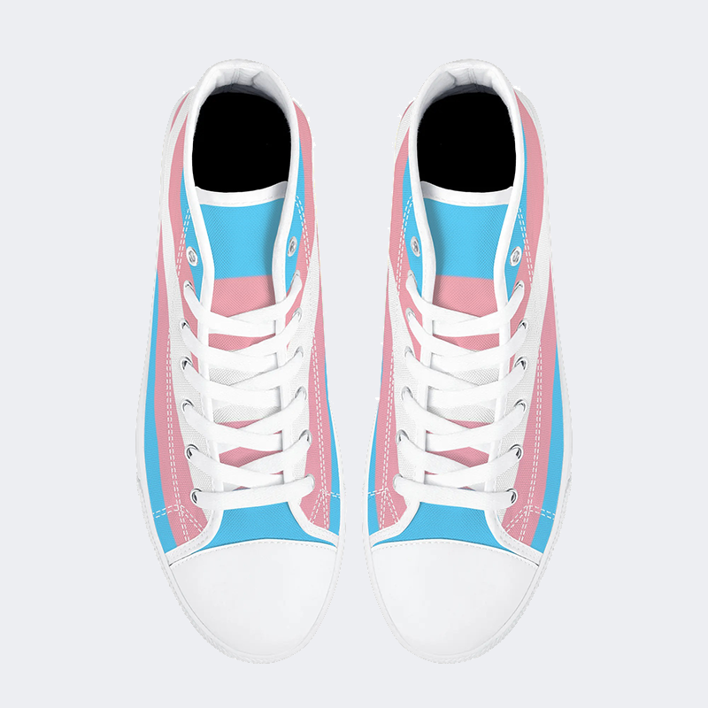 Transgender Flag High Top Canvas Shoes