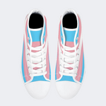 Transgender Flag High Top Canvas Shoes