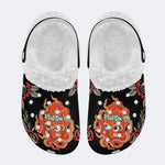 Fun Octopus Print - Fur Lined Slippers/Sandals