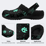 Spooky Glow Skull - Fur Lined Slippers/Sandals