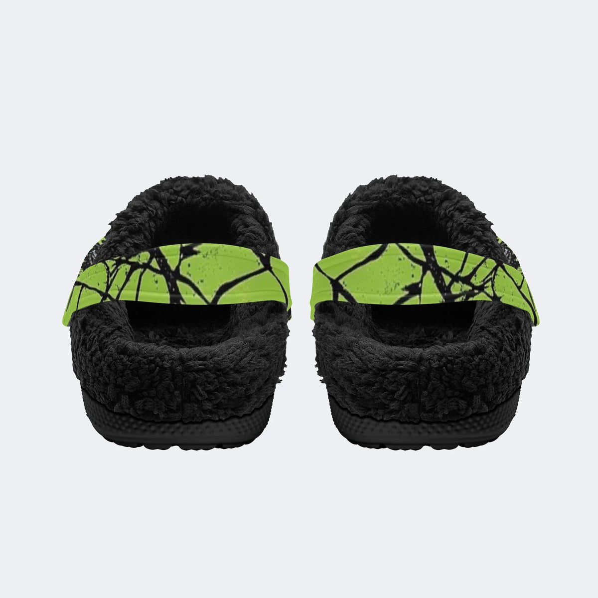 Neon Green Spider - Fur Lined Slippers/Sandals