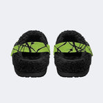 Neon Green Spider - Fur Lined Slippers/Sandals