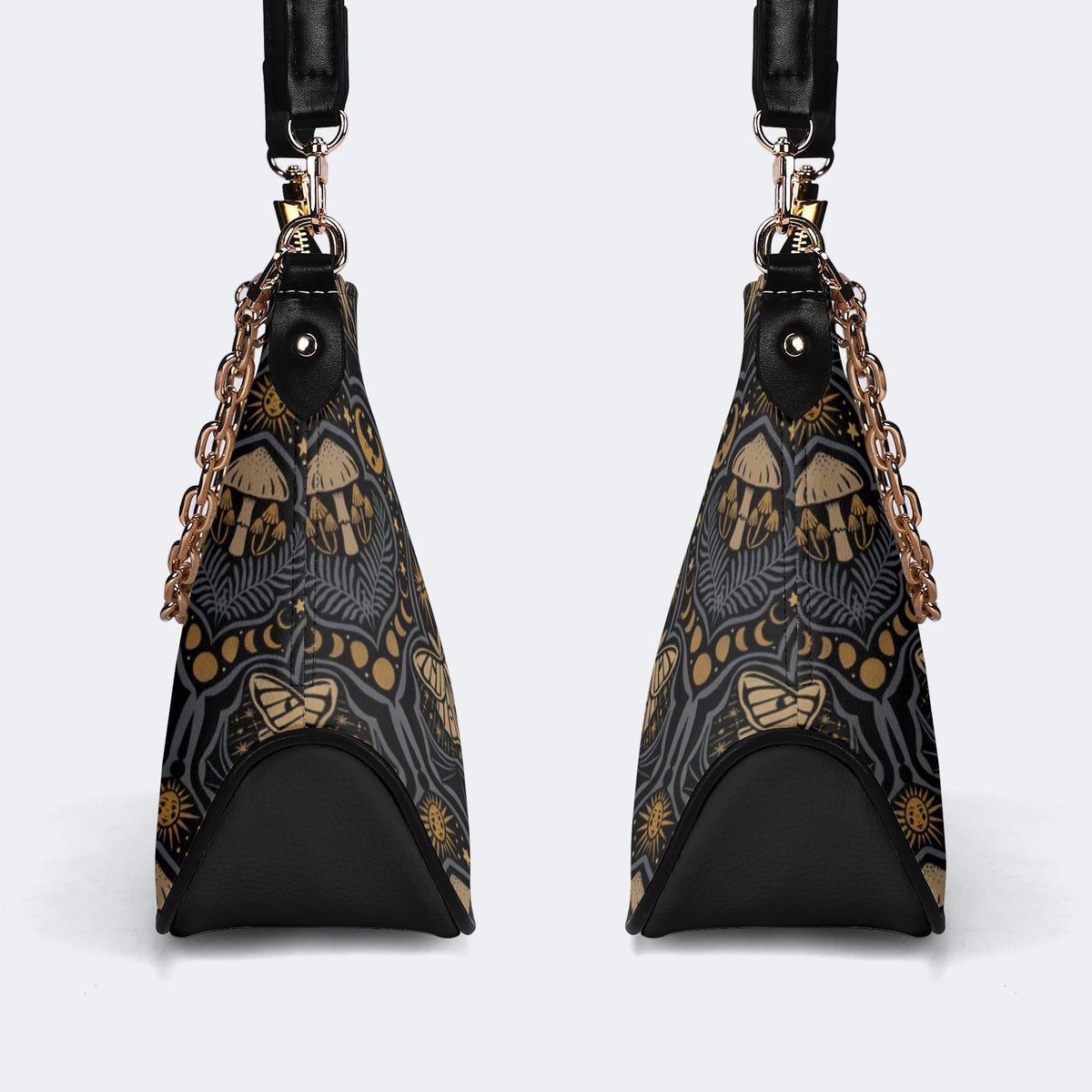 Starry Sky And Moth Print - Leather Crossbody Bag