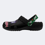 Horror Movie Vintage Graphic Print - Fur Lined Slippers/Sandals