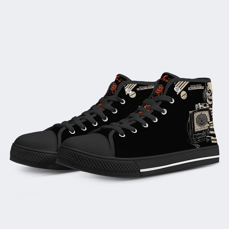 Unisex Halloween Totenkopf Druck - High Top Canvas