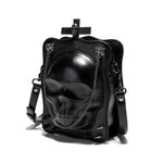 Dark Skull Cross Leather Crossbody Bag