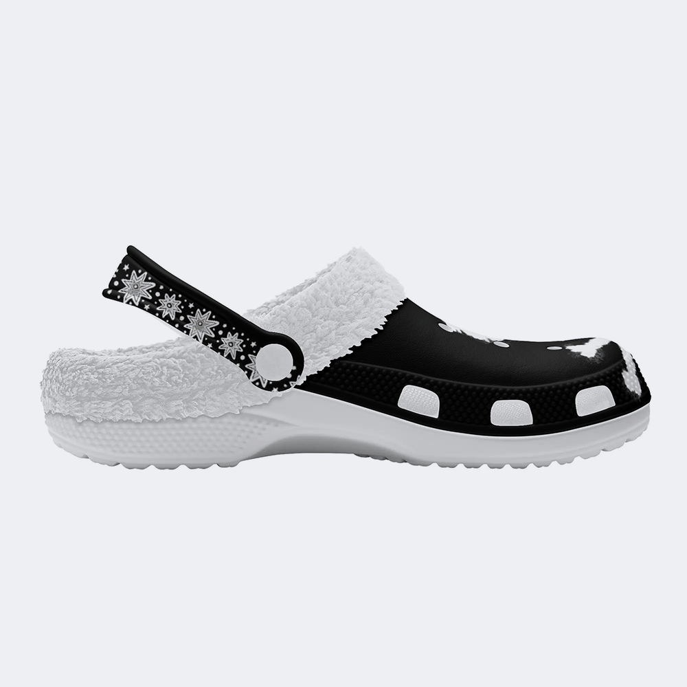 Jolly Roger Print - Fur Lined Slippers/Sandals