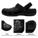 Gothic Dark Art Skull Bat Gothic Castle - Fur Lined Slippers/Sandals