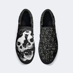 Skull&Black Cat Print - Slip On Shoes