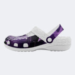 Butterfly And Toe Bone Print - Fur Lined Slippers/Sandals