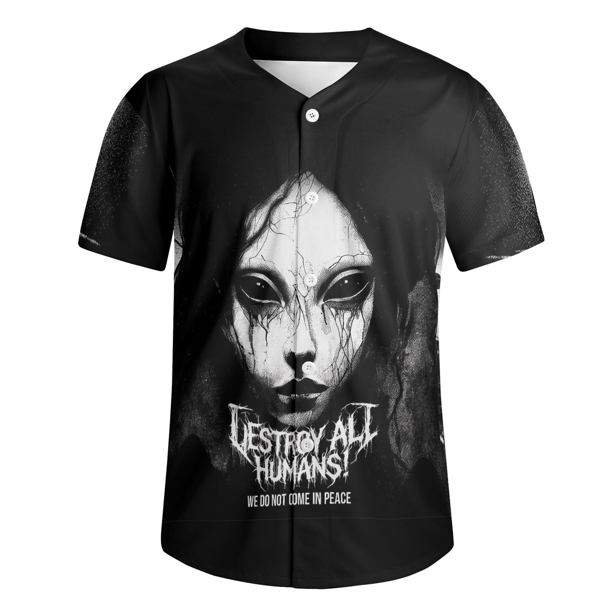 Dark Horror Alien - Men's Short Sleeve Baseball Jersey