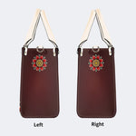 Vintage Smiling Sun Print - Leather Handbag