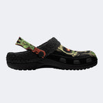 Gothic Dark Zombie Skull Toxic Slime - Fur Lined Slippers/Sandals