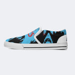 Blue Shark Vintage Print - Slip On Shoes