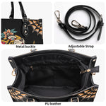 Flower Tiger Art Print - Leather Handbag