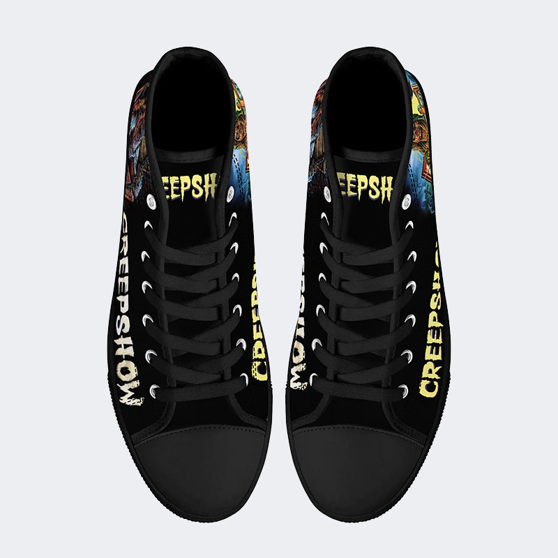 Horror Movie Vintage Graphic Print - High Top Canvas