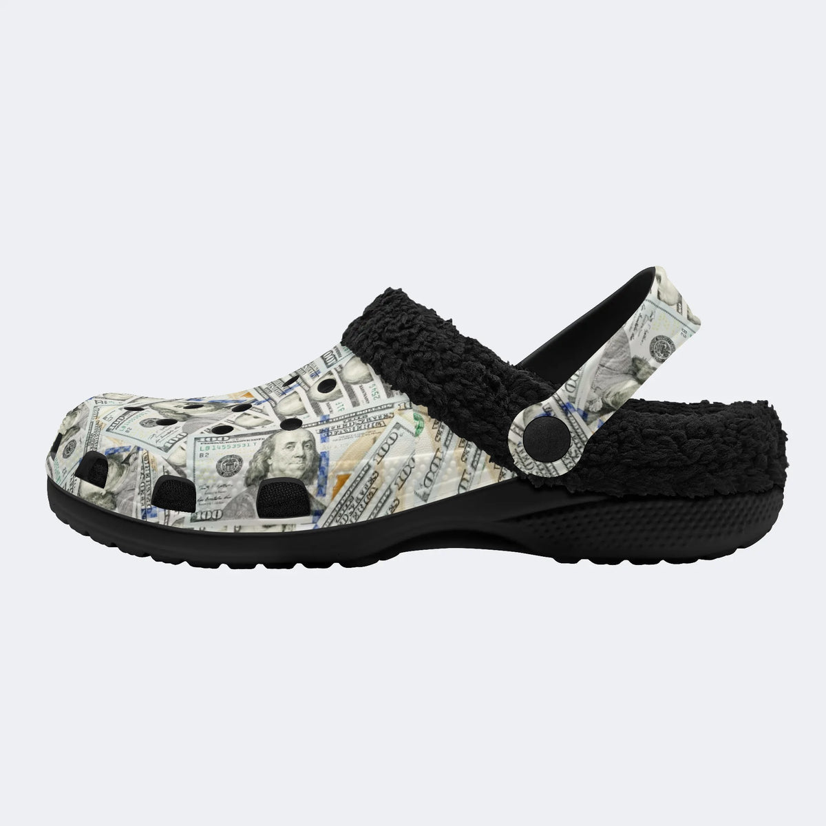 Unisex Papers Print - Fur Lined Slippers/Sandals