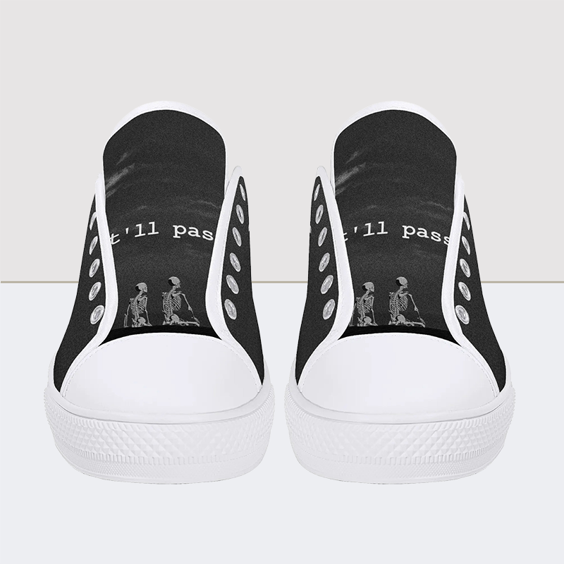 It’ll Pass Skull Low Top Canvas Shoes