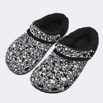 Horror Skull Print - Fur Lined Slippers/Sandals