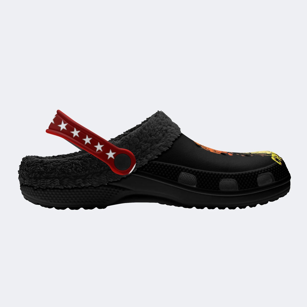 Horror Movie Graphic Print - Fur Lined Slippers/Sandals