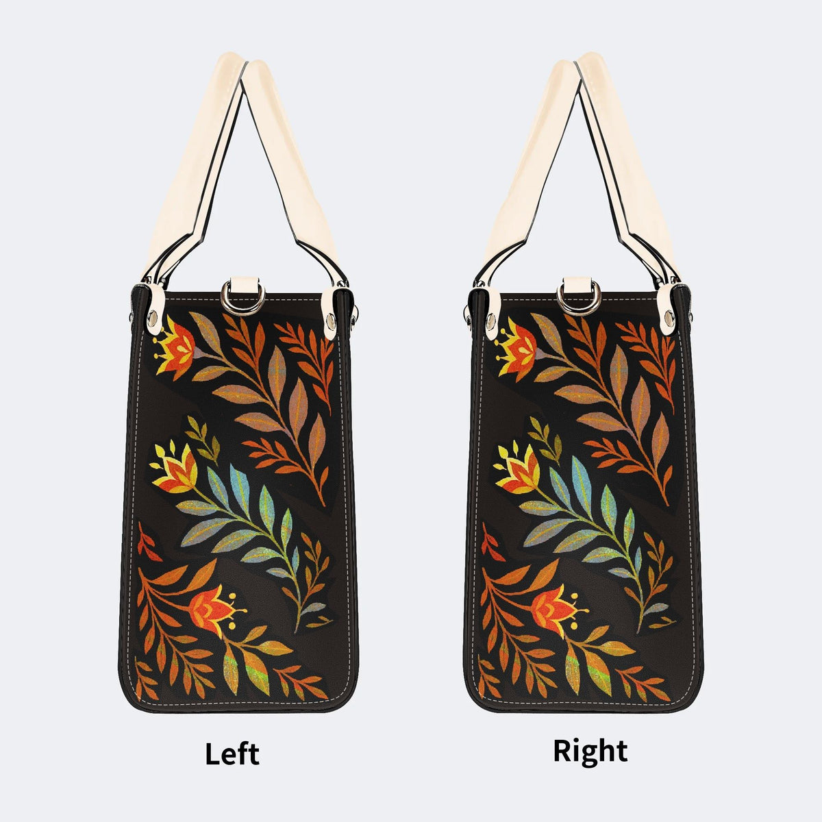 Death Moth Leaf Print - Leather Handbag
