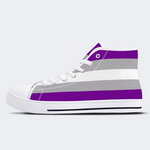 Grey Asexuality Flag High Top Canvas Shoes