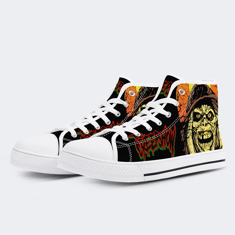 Horror Movie Vintage Graphic- High Top Canvas